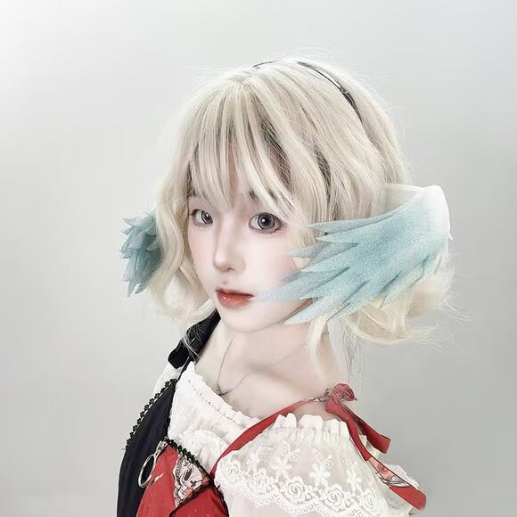 6x Blue Angel Wings lightweight Foam Anime Cosplay Prop Headpiece Hair Clips